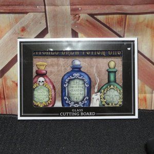 Witches Brew Potion Shop Decoratice Glass Cutting Board, NIP Detailed 12…